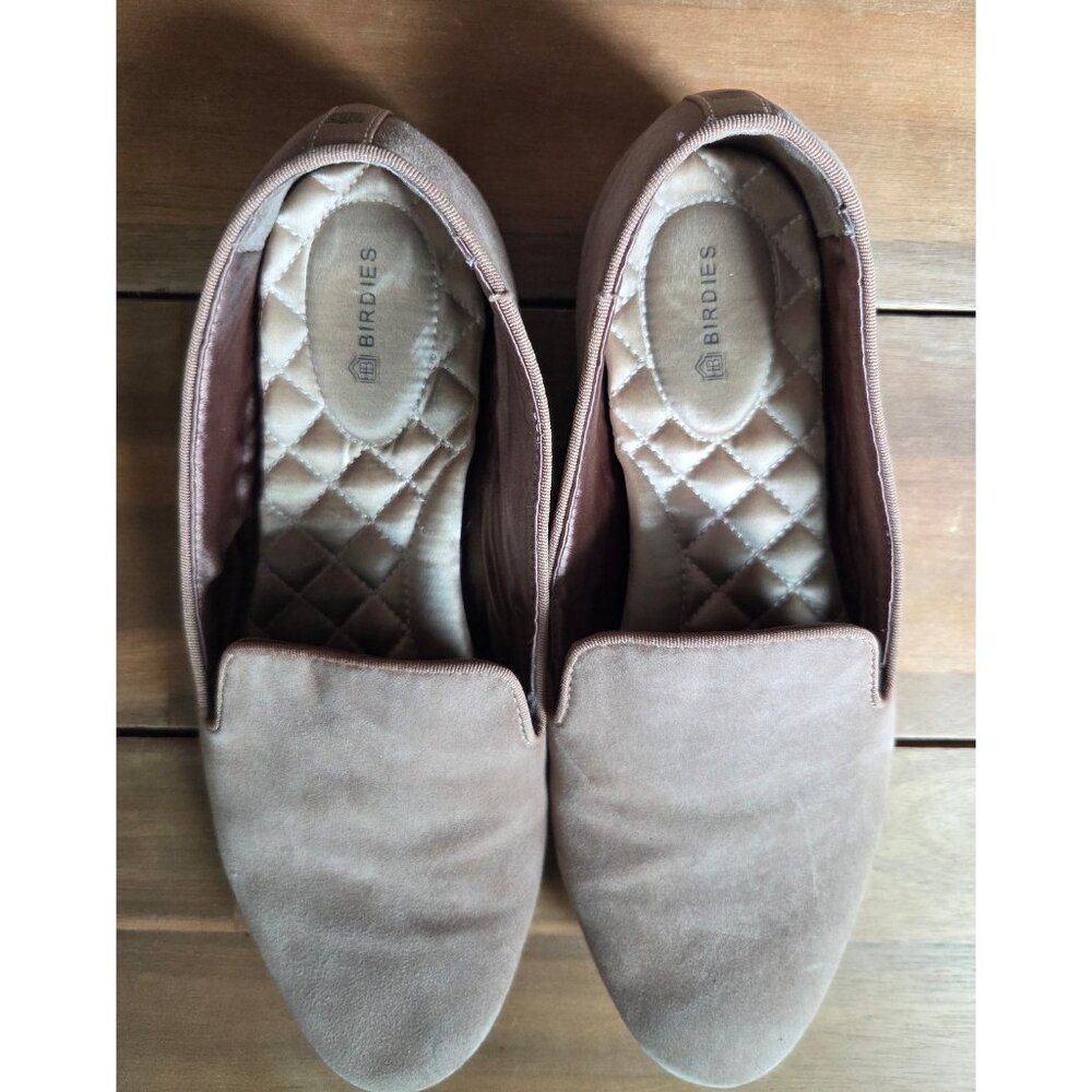 Birdies Beige Starling Suede Loafers Size 7.5